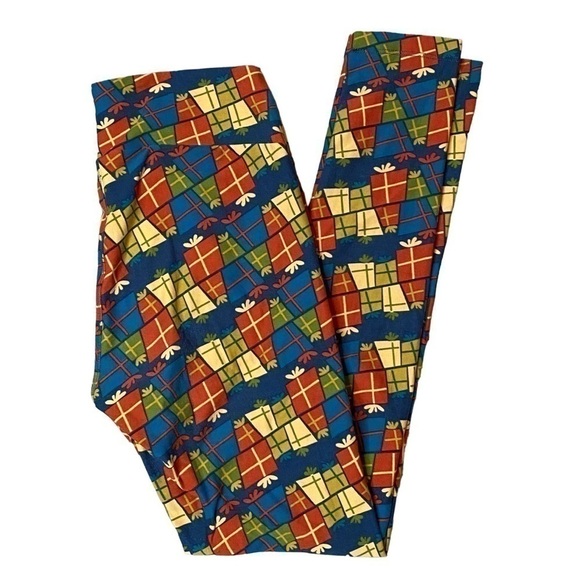 LULAROE PRESENT 🎁 PATTERNED SPANDEX LEGGINGS ONE SIZE - Picture 1 of 5
